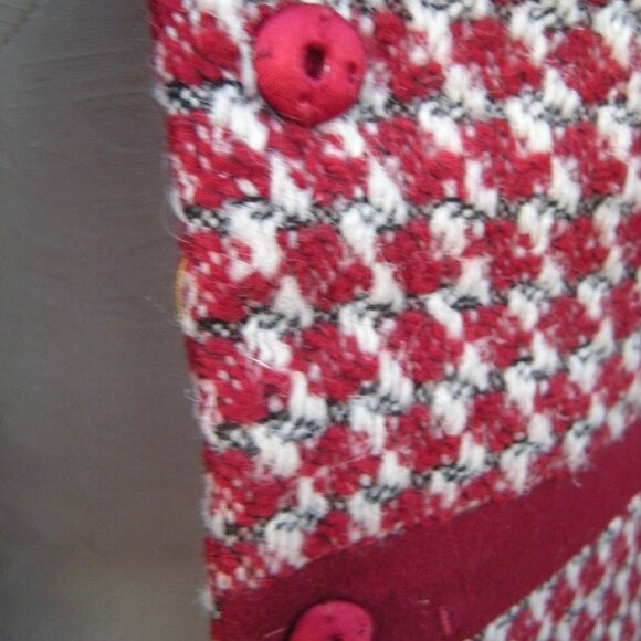 Ho Lai Ladies Tailor Couture Wool Jacket Red Silk Lined SIZE S/M - Picture 6 of 11